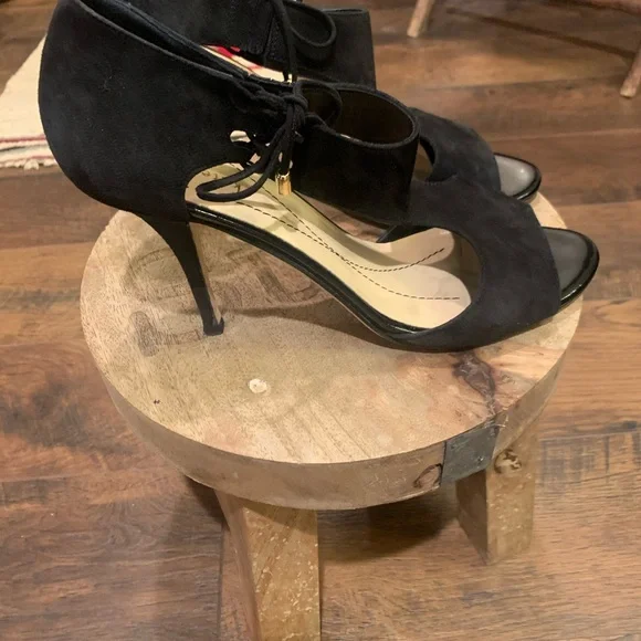 Kate Spade Black Suede  Open Toe Heels - Picture 6 of 12